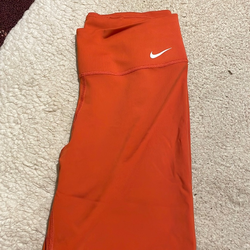 Orange Nike Biker Shorts
